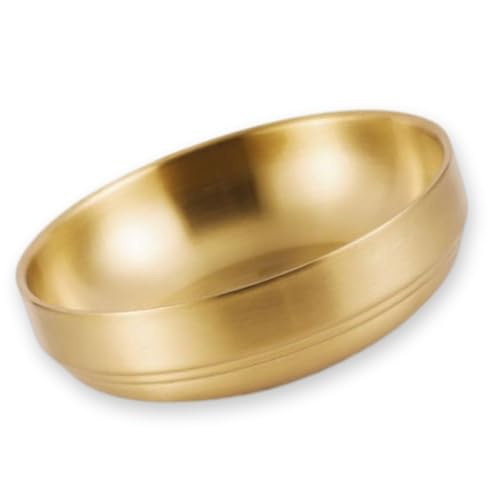Zijipjy 4-Inch Gold Decorative Bowl Paper Clip Holder Stainless Steel Dual-Purpose Round Small Storage Tray & Cute Jewelry Organizer for Office Desk Bathroom Vanity Home & School