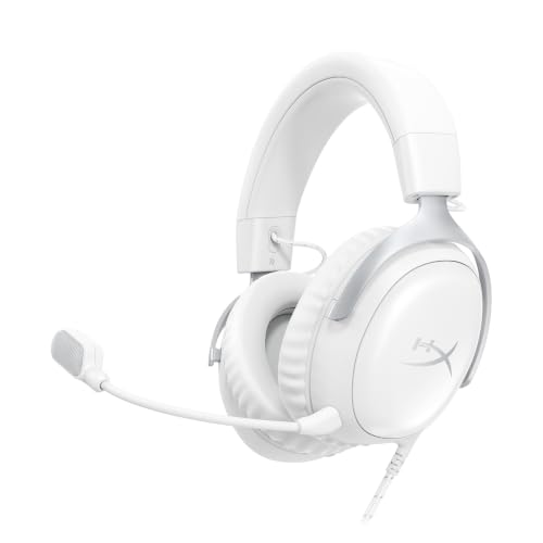 HyperX Cloud III, Cuffie da Gaming, Connessione Cablata, Bianca