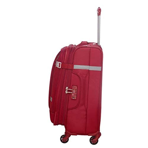 Skybags Polyester Solid Pattern Snazzy 4W Exp Strolly Softshell Inline Suitcase/Trolley Bag (H) 59 (Carmine Red, Small), H-60 Centimeters 1