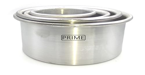 Image of Prime Bakers and Moulders Round Cake Baking Pan Aluminum Tin Mold for Oven (3,4,5,6 Inch)