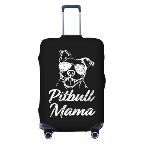 Pitbull Mama Travel Luggage Cover Suitcase Protector Fits 29-32 Inch Case(Black,XL)
