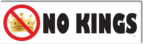 No Kings, Anti-Authority Vinyl Bumper Sticker, Car Magnet, Decal, 3