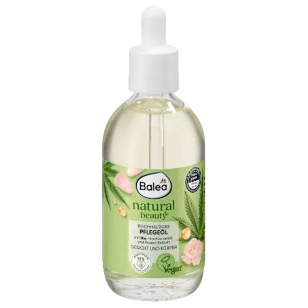 Aceite orgánico Balea Natural Beauty facial y corporal con cáñamo y extracto de rosa vegano
