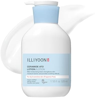 ILLIYOON Ceramide Ato Lotion 528ml(17.85oz) | Daily Moisturizing Lotion for All Skin Types | Deep Moisturizing and Soothing Effect | Korean Skin Care