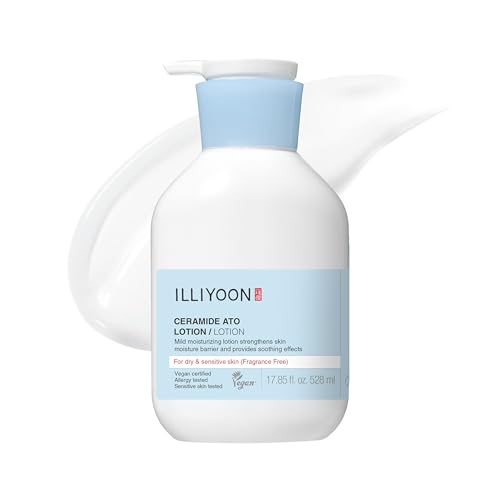 ILLIYOON Ceramide Ato Lotion 528ml(17.85oz) | Daily Moisturizing Lotion for All Skin Types | Deep Moisturizing and Soothing Effect | Korean Skin Care