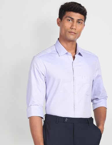 Image of Arrow Slim Fit Mens Formal Shirt - 100% Cotton, Breathable & Comfortable, Full Sleeves Shirts for Men