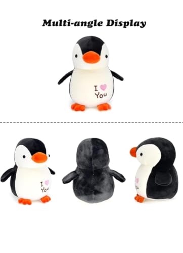 Image of HUG 'n' FEEL SOFT TOYS Love Penguin 22cm Soft Toy Plush Toy | Stuffed Animal | Ultra Soft, Huggable & Cuddly Gift for Kids, Girls, Boys | Perfect for Birthday, Valentine's Day