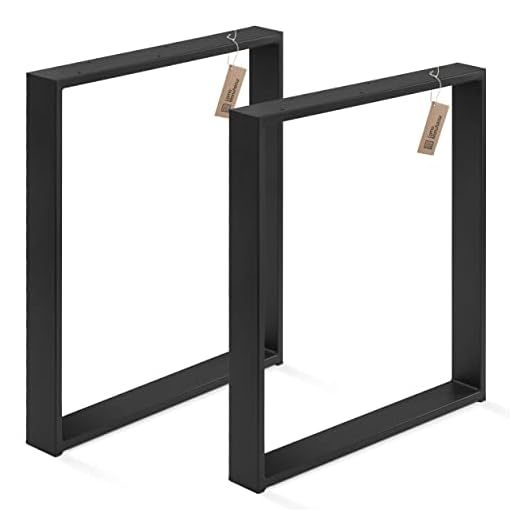 LAMO Manufaktur ben för skrivbord, matbord, Simple Medium, profil 60x30 mm, bordsben 80x72 cm (BxH), Svart, 2 st., LTS-01-D-FF-9005