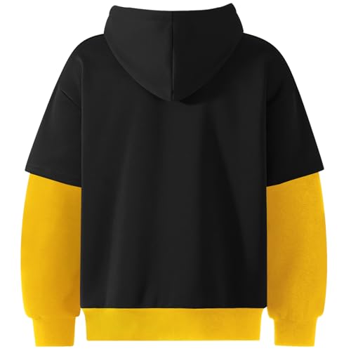 Men's Zip Up Hoodie Color Block Sweatshirts Casual Loose Fit Lightweight with Pockets Pullover Hooded Jacket2