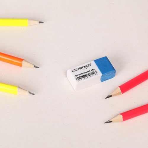 KeyRoad Radiergummi - Mehrzweck-Radiergummi- Radierer für von Bleistift und Kugelschreiber- 1 Stücke - Farbe: blau - weiß - Ideal Schule Büro, KR971645