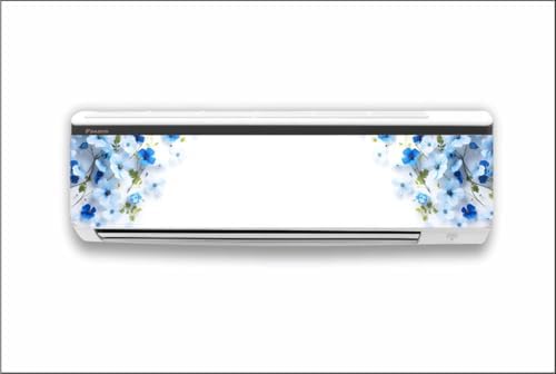 Decorative AC Sticker Skin for Split AC | Blue Floral Air Conditioner ...