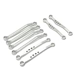 ZenithRide Metall verbesserte vordere und hintere Feste Stange, kompatibel mit ferngesteuertem Auto WPL1 16 C64(Silver)