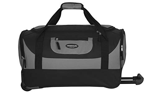 Travelers Club Adventure Multi-Pocket Rolling Sports Duffel Bag, Gray, 30 Inch 120.4L