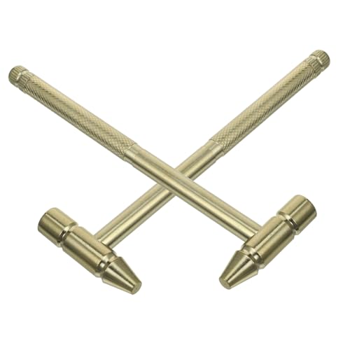 Veemoon Solid Machined Brass Hammer Mini Hammer Tool Gentle on Metals Round Flat Heads Comfortable Grip for Watch Repair