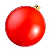 30INCH PVC Inflatable Christmas Ball,Inflatable Christmas Yard Decorations,Oversized Christmas Ornaments Indoor Outdoor Xmas Decorations (Red)