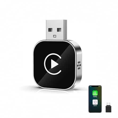 Wireless CarPlay Adapter Effortlessly Convert Wired to Wireless CarPlay Dongle 2-in-1 | Fast Stable USB-C/USB Plug and Play | Mini Size | for iOS 10+| Cars 2016+