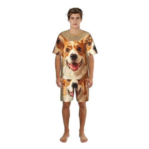 Pyjama corgi homme : tenue de détente élégante pour soirées et nuits sereines