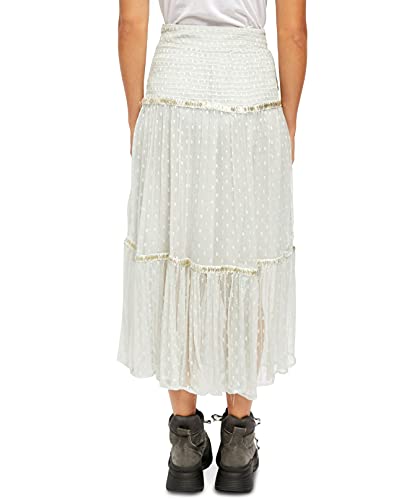 Free People Womens Gray Embellished Textured Maxi Peasant Skirt Size 23