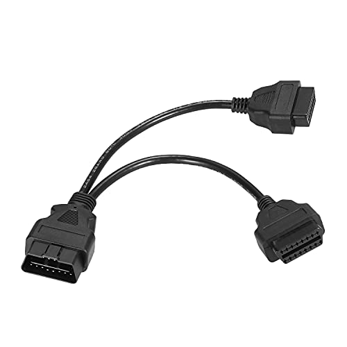 Cabo de extensão do divisor OBDII 16 pinos macho para cabo fêmea duplo compatível para todos os veíc