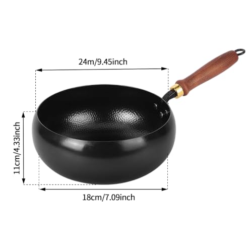 Wok en fer forgé à la main de 24 cm au design martelé traditionnel