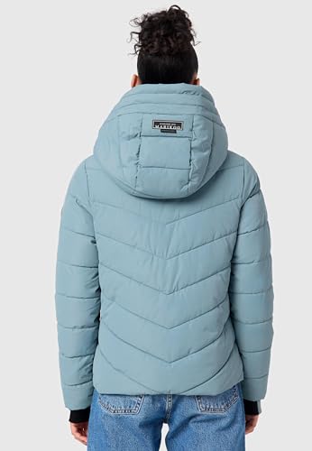 MARIKOO Damen Winterjacke warme Steppjacke mit abnehmbarer Kapuze Samuiaa XVI Powder Blue Gr. L