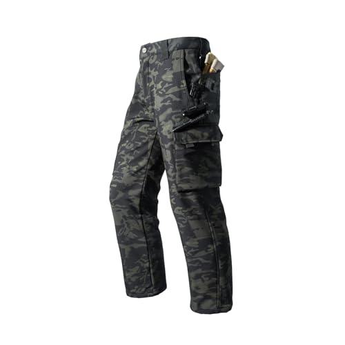 Sweatpants for Men,Cargo Pants for Men Waterproof Winter Warm Fleece Lined Tactical Pant with Zipper Pockets4