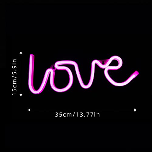 Image of ENUOLI Love Neon Signs LED Love Neon Light Home Art Dorm Decor for Gift | Love Wall Decor for Valentine's Gift Girls Room Living Room House Bar Pub Hotel Beach Recreational Battery USB Powered Light
