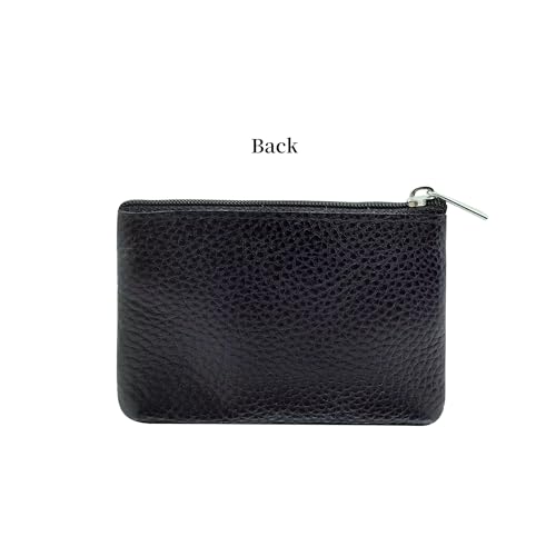 Women's Leather Portable Coin Purse, Pocket Wallet, Zipper Card Holder Wallet with Key Ring2