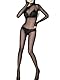 KUAIQI Sexy Catsuit Frau, Damen Bodystocking,Full Body Stockings,Schwarz Hohl Reizwäsche Strumpfhose Dessous,Nylon GanzköRper Strumpfhose Bodysuit