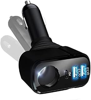 [PD3.0+Dual QC3.0] Car Charger Adapter, [4 in 1] 56W 12V/24V USB C Cigarette Lighter USB Charger for iPhone 14/13/12/11/XS/X/XR/8, iPad Pro/Mini,Samsung Galaxy, Pixel 2 3 etc