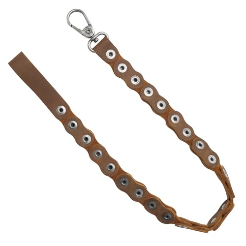 Hide & Ride, Trouser Chains for Bikers, Wallet Chain, Jeans Pocket Chain, Belt Accessory, Full Grain Leather, Handmade, Bourbon Brown4