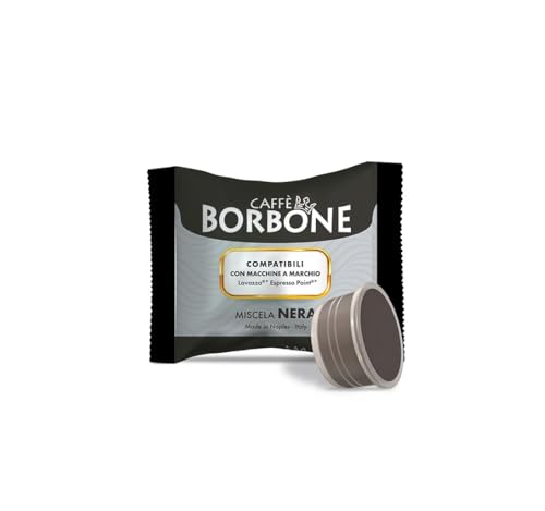 Caffè Borbone Café Mezcla Negra - 100 Cápsulas - Compatibles con las Cafeteras Lavazza Espresso Point