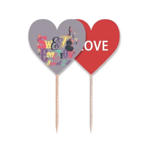 Cure-dents violet original pour apéritif pop et décoration de table Love Heart