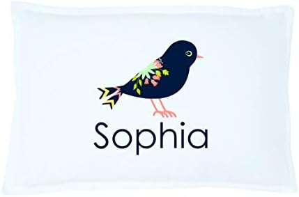 Personalized Kid's Royal Bird Pillowcase Microfiber Polyester 20 by 30 Inches, Bird Décor Pillow Cover, Nature Pillow, Bird Pillow Case, Nature Gift for Bird Lovers, Little Girl Bedroom Décor