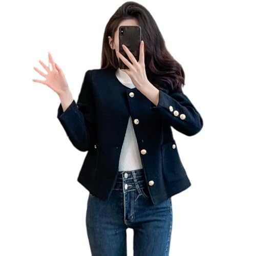 Veste courte texturée femme blazer droit chic vêtement de travail mi-saison