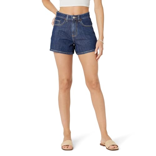 The Drop Women's Rowan Flared Denim Short Dark Indigo, 40