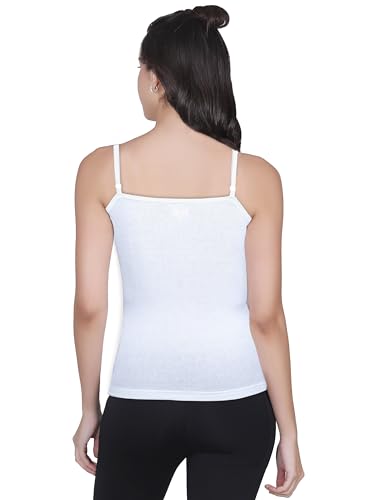 Image of DChica Essentials Padded Camisole Bra for Women, Sleeveless Undershirts Cami Vest with Adjustable Straps, Cotton Camisole Tank Top /Innerwear for Women Solid Pattern