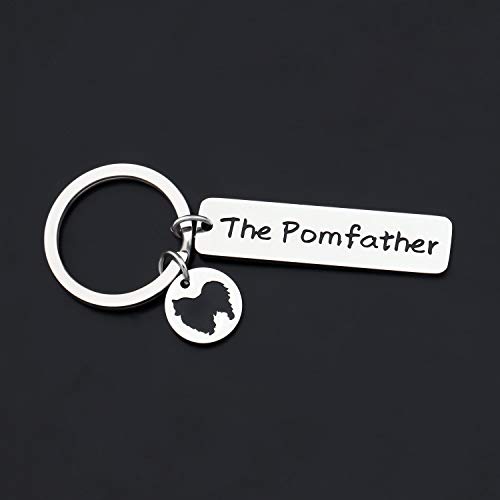CENWA The Pomfather Keychain Pomeranian Owner Jewelry Dad Pom Dog Owner Gift3