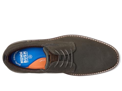 Image of Nunn Bush Griff Plain Toe Oxford Lightweight and Comfortable for All Occasions Suede Lace-Up
