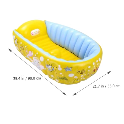 Bain bébé portable et isolant sous forme de bassine gonflable jaune