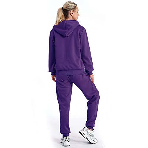 Image of Velour Tracksuit Womens 2 Pieces Joggers Outfits Jogging Sweatsuits Set Soft Sports Sweat Suits Pants