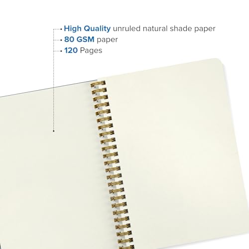 Image of SOLO Velvet Finish Spiral Notebook | A5 Size, 160 Unruled Pages, 80 GSM | Fountain Pen Friendly Premium Journal for Sketching & Writing