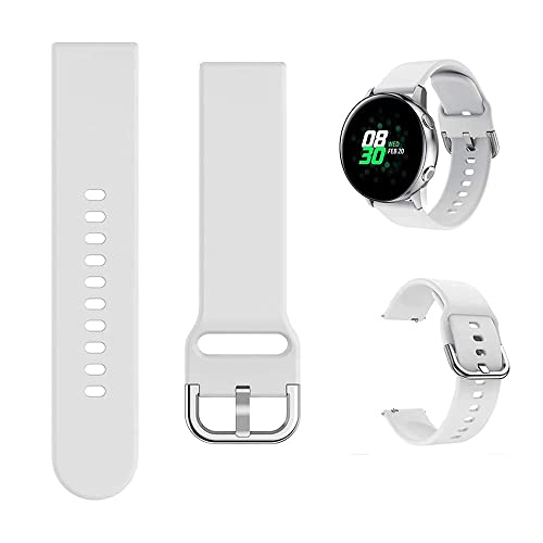 Image of PEFKO PSS56 19MM Replacement Soft Silicone Sporty Straps /Bands Compatible for Boat Storm Smart Watch & Watches with 19mm Lugs Size (19MM, WHITE)