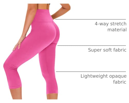 Image of TNNZEET Capri Leggings for Women - Tummy Control High Waisted Soft Yoga Pants for Gym Workout