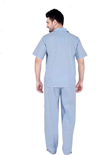 Image of Men's Cotton Plain /Solid Top and Pyjama Set Pack of 1