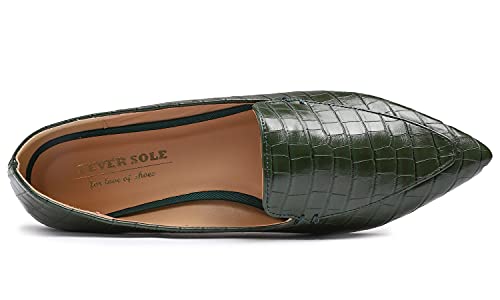 Image of FEVERSOLE Women's Loafer Flat Pointed Fashion Slip On Comfort Driving Office Shoes