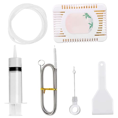 KUYYFDS Fridge Drain Hole Cleaning Tool 6Pcs Fridge Cleaner Frozen Refrigerator Dredge Tool 59 Inch Long Flexible Drain Pipe Cleaning Brush Deodorizer Box Freezer Cleaning Kit Home Household Use
