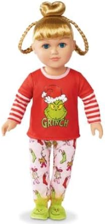 Miniatura 2 de My Life As Grinch Sleepover - Muñeca de Navidad coleccionable de 18 pulgadas con bonificación (rubiaazul)