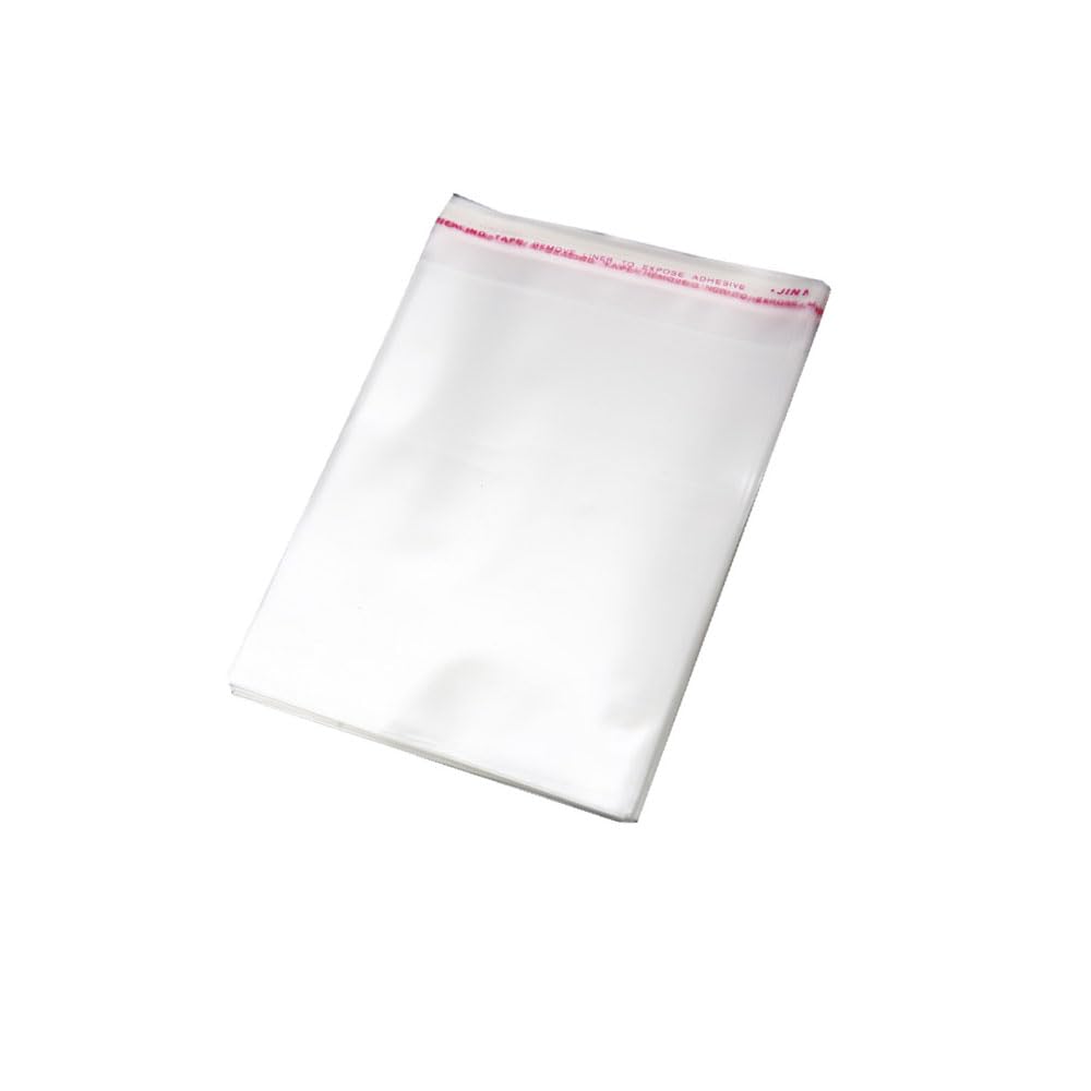 Byezhou Clear Food Grade OPP Cellophane Bags, 200 PCS, 10x7cm, Self Adhesive Sealing Treat Bags for Bakery Snacks Candy Biscuit Jewelry Crafts
