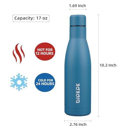 Image of BJPKPK 17oz Skinny Insulated Water Bottle, Stainless Steel Flask